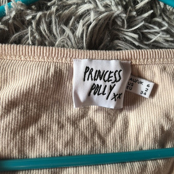 Princess Polly Bridgetown Top Beige size US2 - Picture 3 of 4